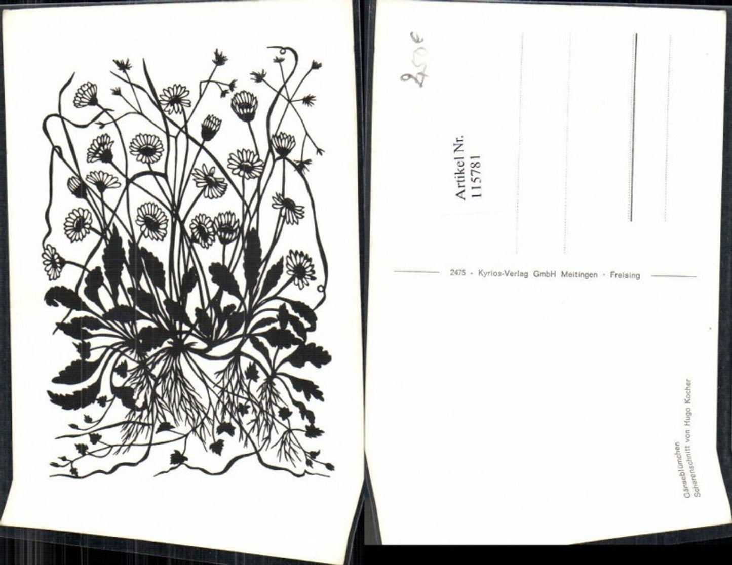 115781,Scherenschnitt Silhouette Hugo Kocher Blumen
