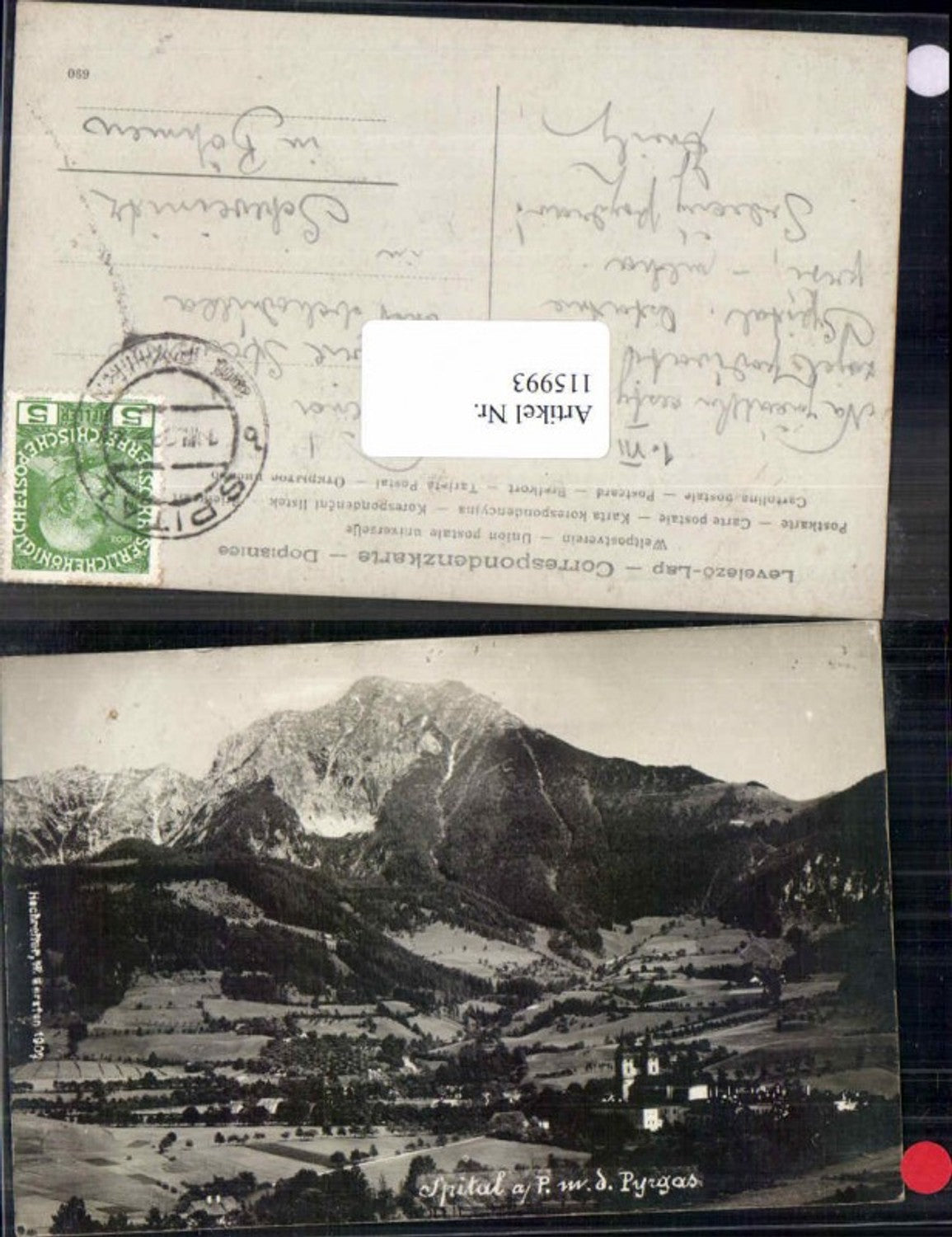 115993,Spital am Pyhrn seltene Fotokarte pub Hochreiter 1907 Pyrgas