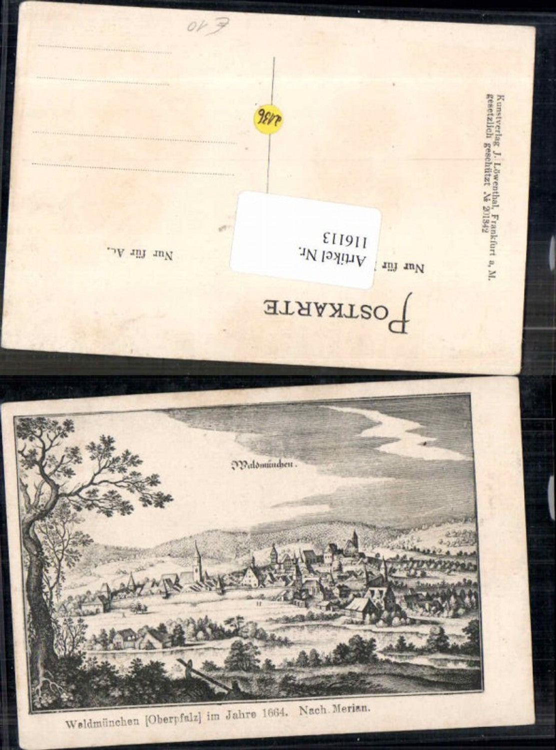 116113,Waldmünchen nach Merian 1664 seltene AK