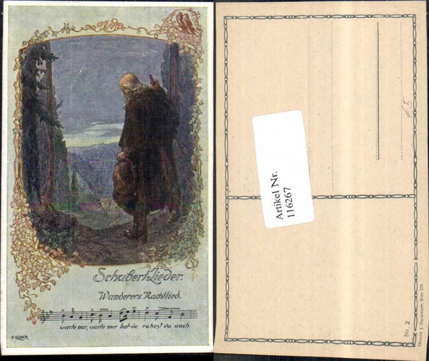 116267,Schubert Lieder Wanderer Nachtlied sign O. Elsner