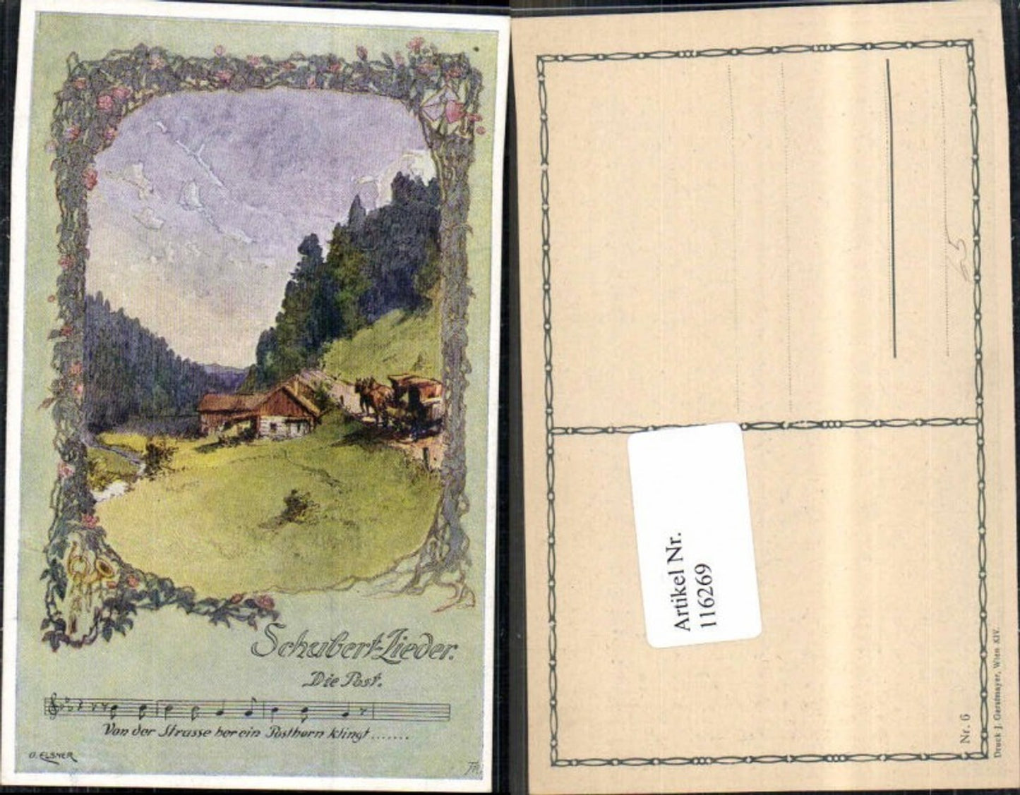 116269, Schubert Lieder 6 Wanderer Nachtlied sign O. Elsner