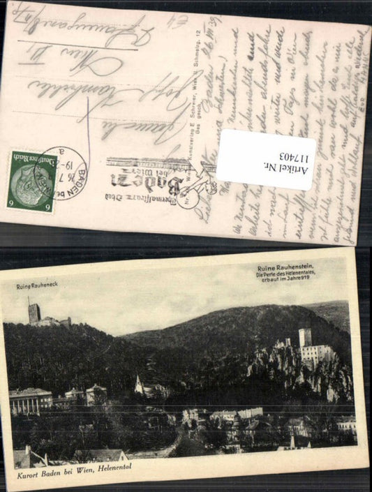 117403,Baden bei Wien Helenental Rauheneck Rauhenstein