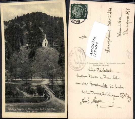 117404,Cholera Kapelle Helenental Baden bei Wien Cafe Steiner