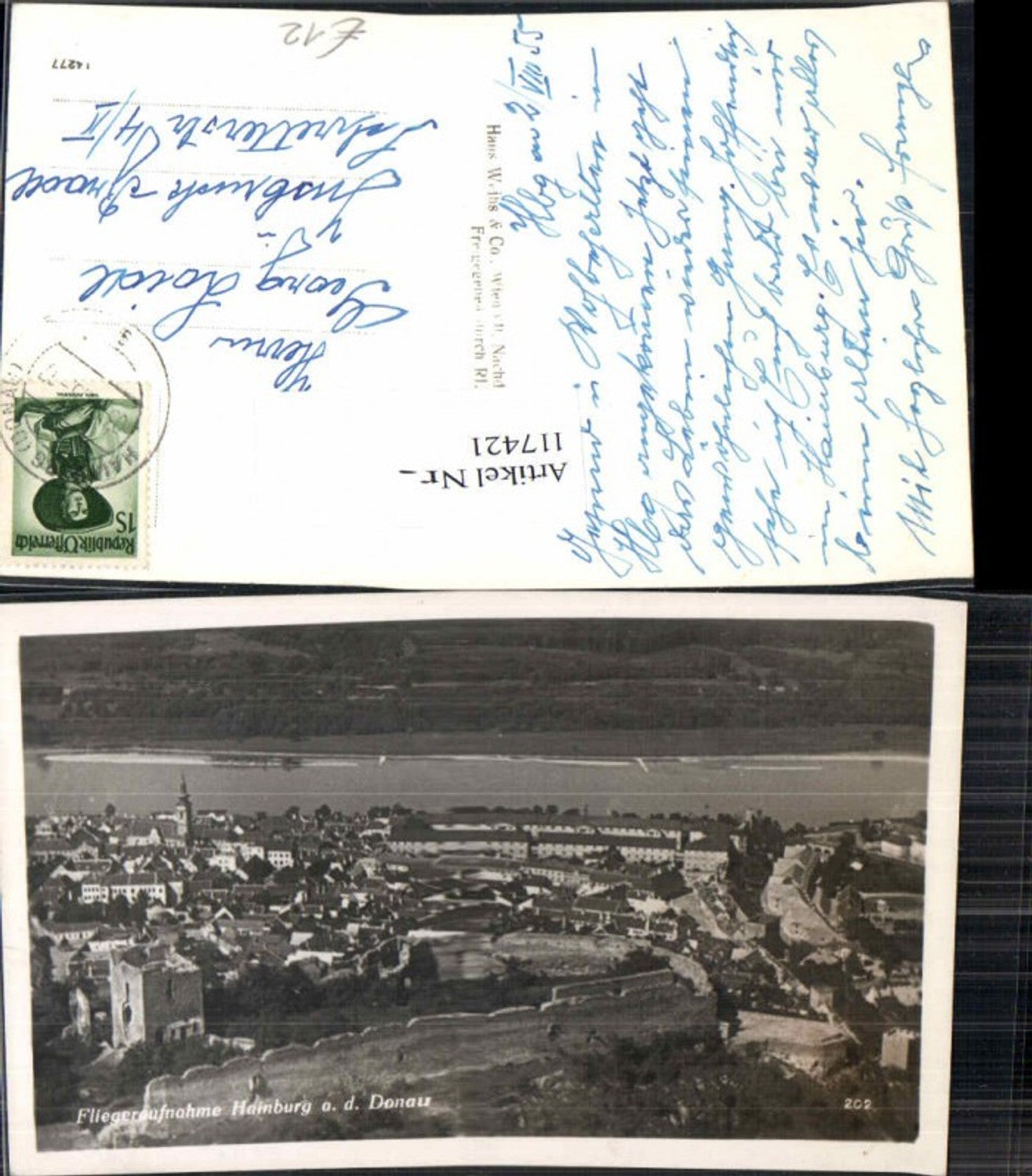 117421,Fliegeraufnahme Hainburg a.d. Donau seltene AK