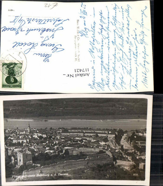 117421,Fliegeraufnahme Hainburg a.d. Donau seltene AK