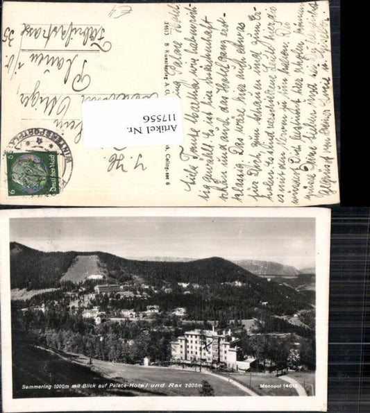 117556,Semmering Blick auf das Palace Hotel