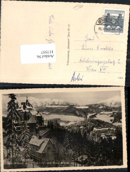 117557,Semmering Südbahnhotel Haus Holzer 1940