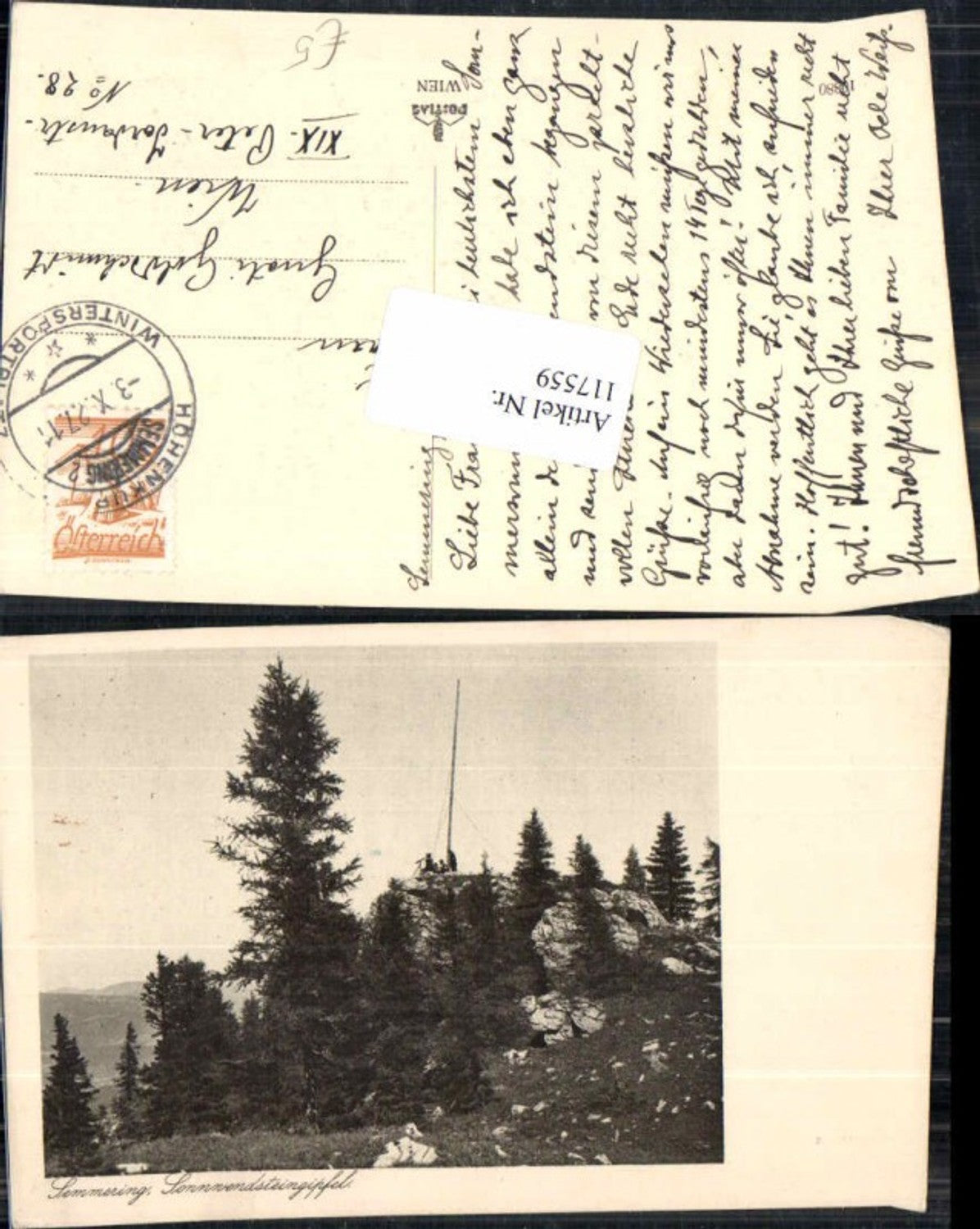 117559,Semmering Sonndwendsteingipfel 1927