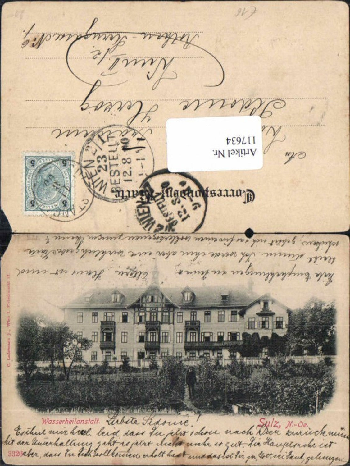 117634,Sulz Wasserheilanstalt um 1900