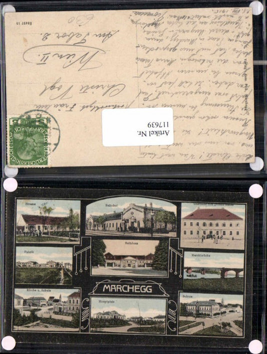 117639,seltene AK Marchegg Schule Platz Fabrik Strasse Gasthaus 1910