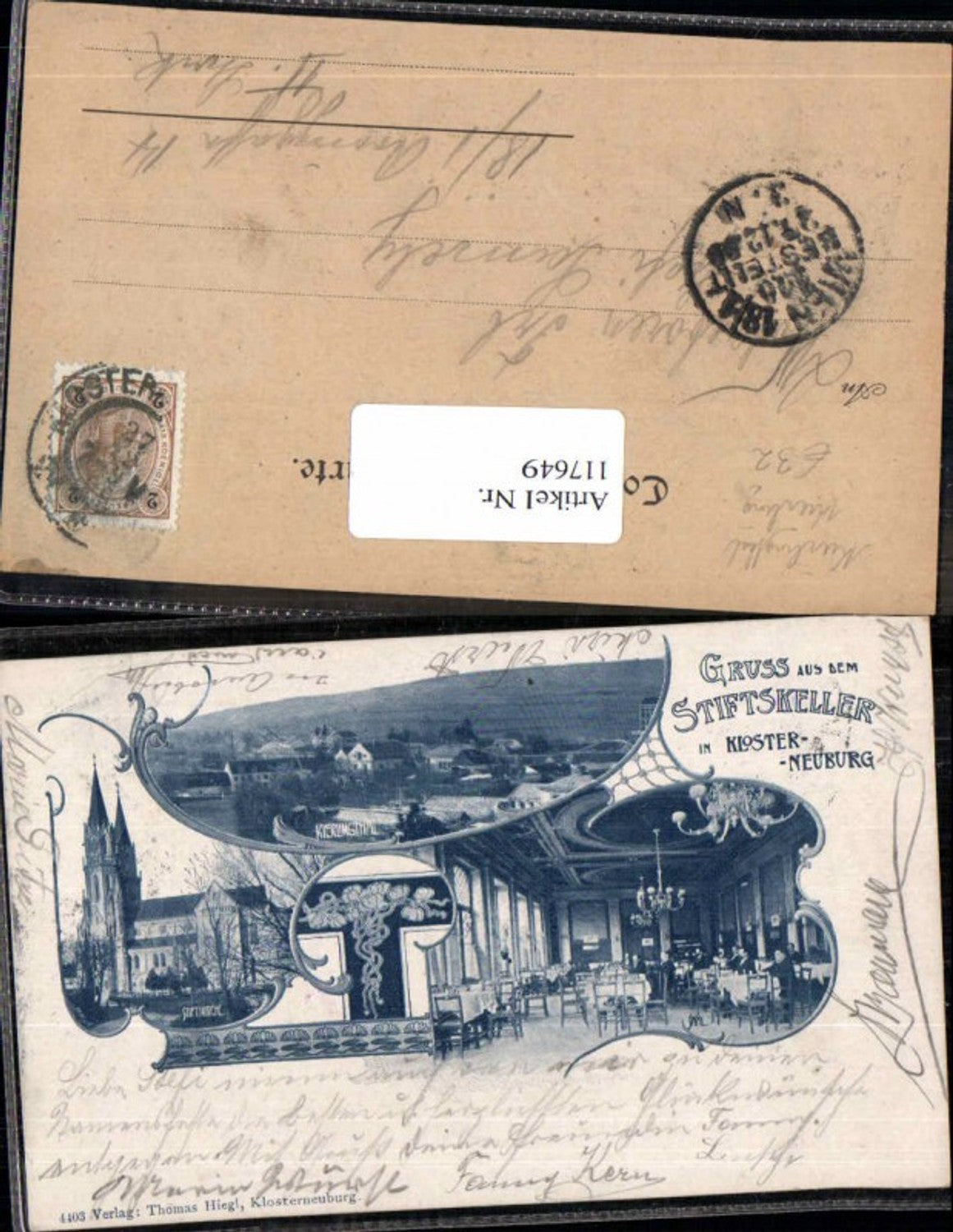 117649,Gruss aus Stiftskeller Klosterneuburg sehr seltene AK 1898