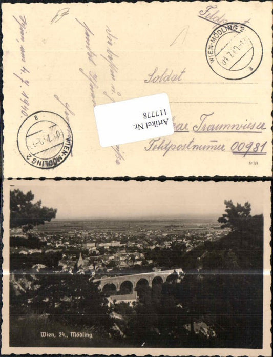 117778,Wien 24 Mödling Brücke Viadukt Feldpost 1940