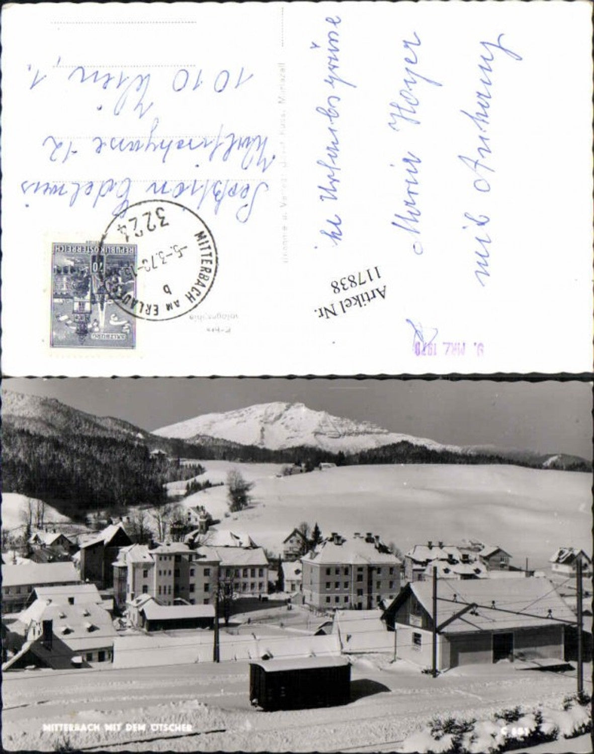 117838,Mitterbach m. Ötscher Winteransicht