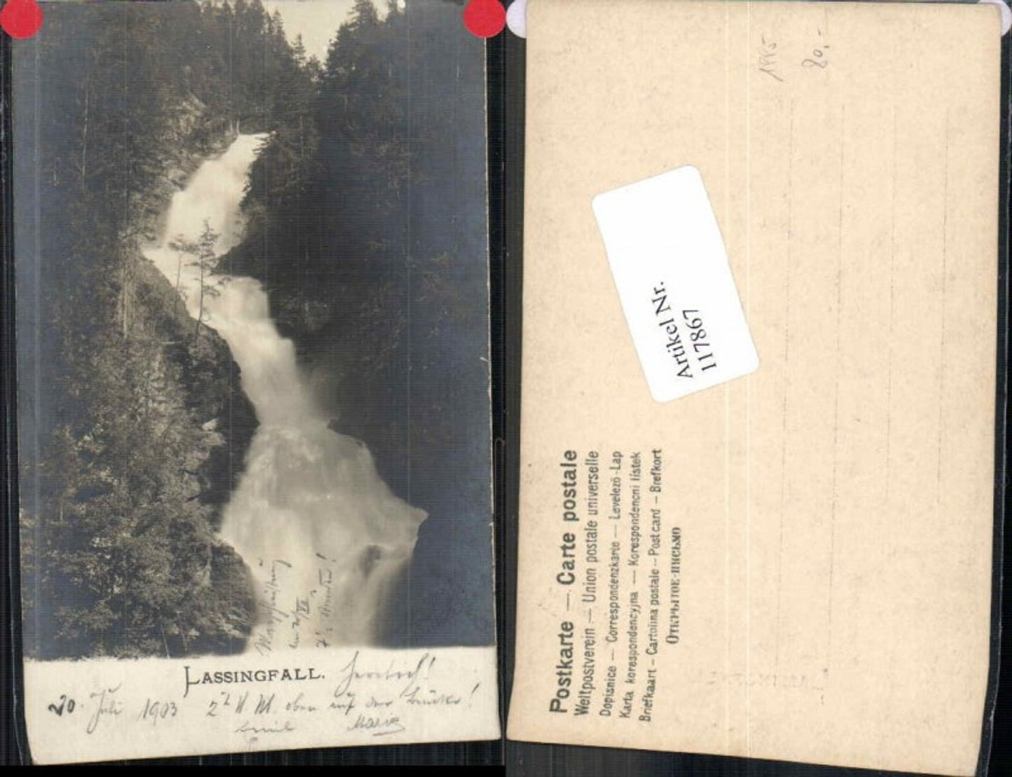 117867,FotoAK Lassingfall bei Wienerbruck 1900