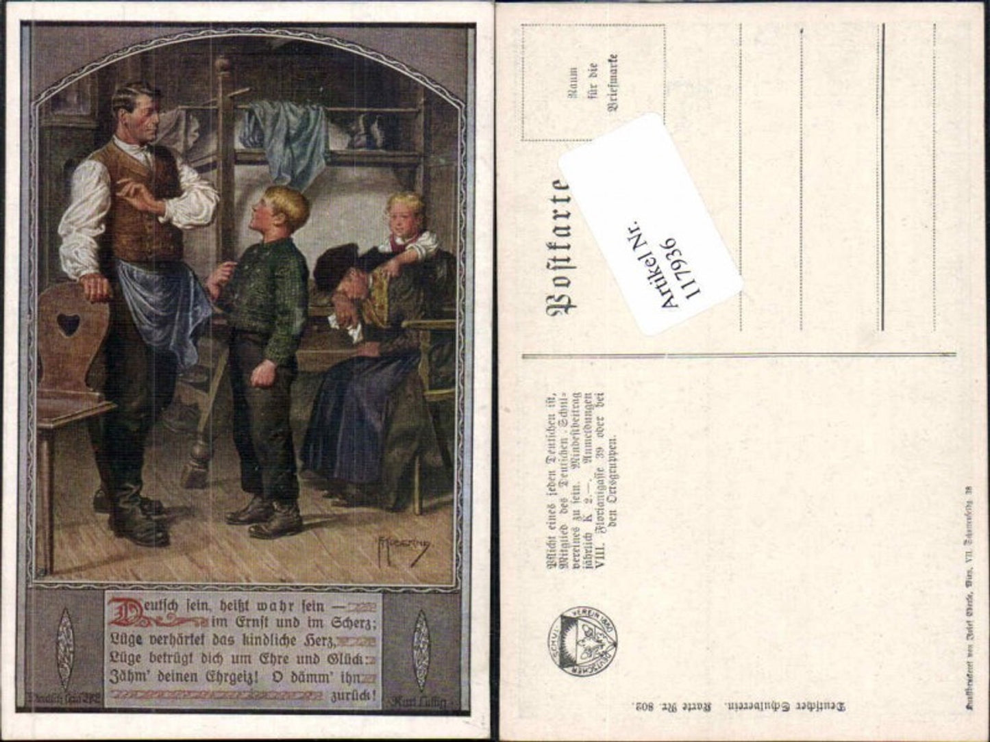 117936,Dt. Schulverein 802 F. Kuderna Deutsch sein heisst ....