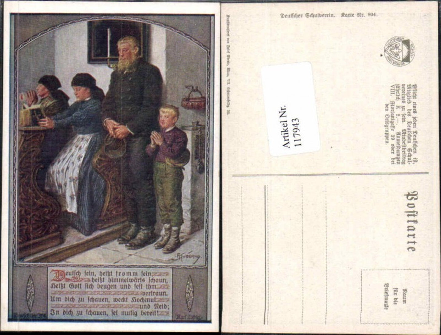 117943, German School Association 804 F. Kuderna To be German means to pray to church, to pray the Bible, to pray.