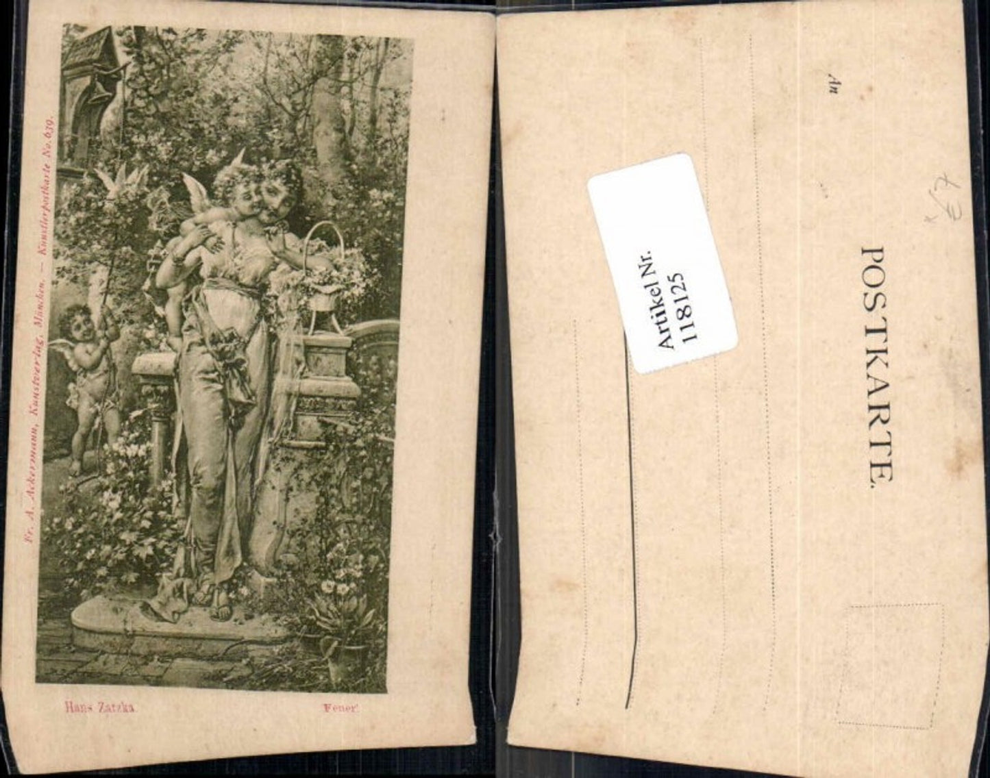 118125,Hans Zatzka Feuer Engel Frau pub Ackermann Nr 639