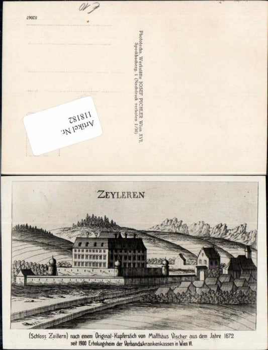 118182,Zeillern Zeyleren bei Amstetten nach Stich um 1672 Matthäus Vischer