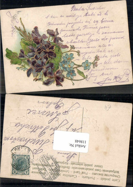 118648,Präge AK Litho Blumen