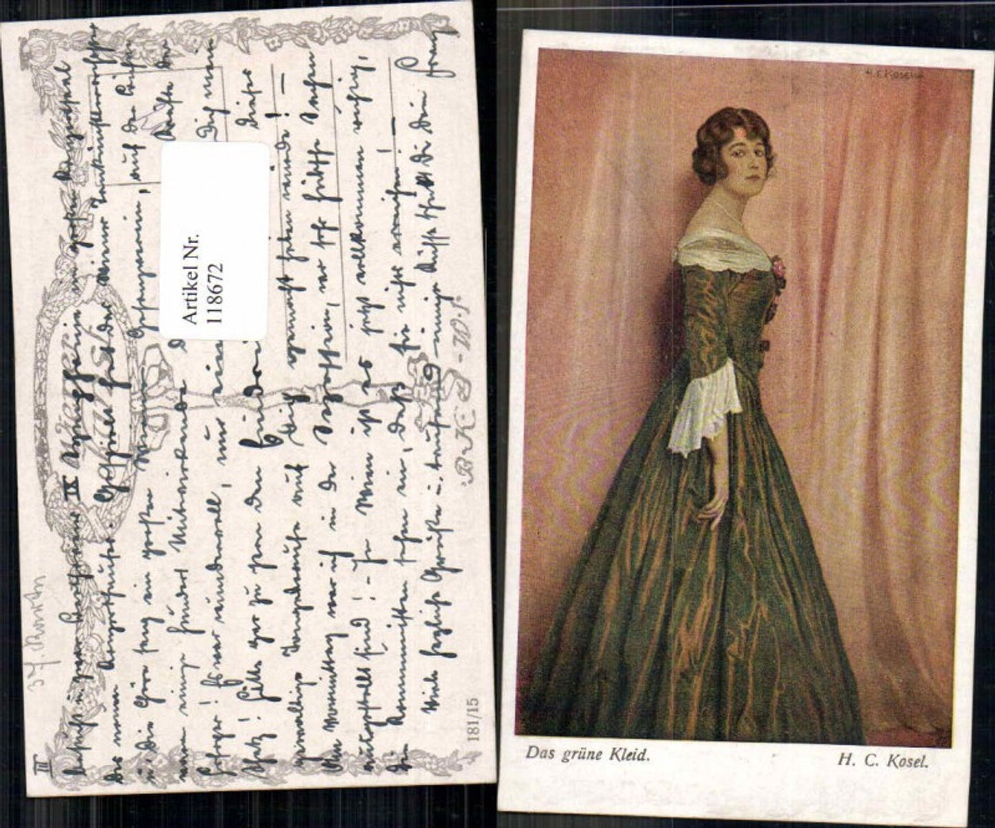 118672,H.C. Kosel Frau Kleid Das grüne Kleid B.K.W.I