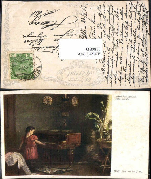 118680,W. V. Krausz Mädchen am Klavier heimlicher Versuch B.K.W.I 159