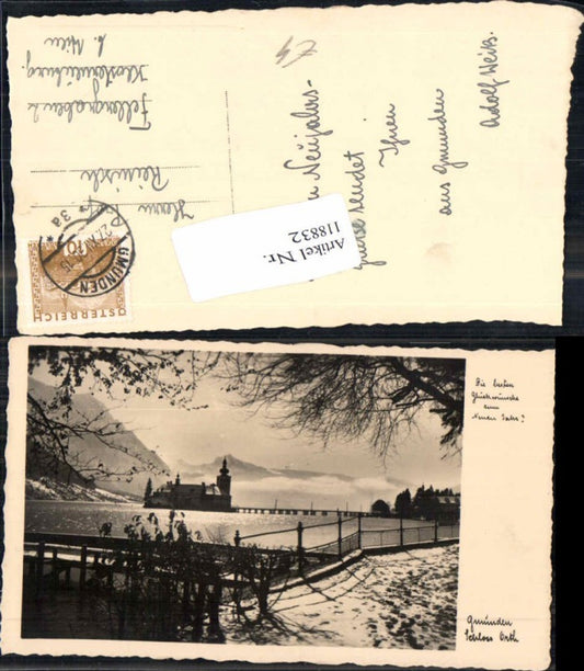 118832,Neujahr AK Gmunden am Traunsee Schloss Orth Wegansicht 1930