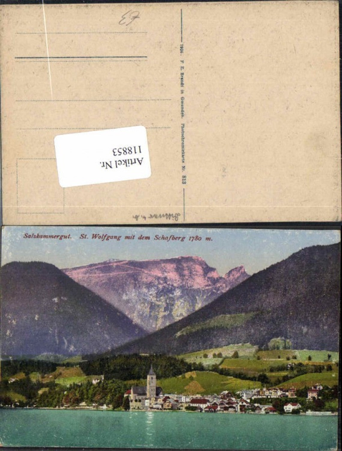 118853,Salzkammergut St Wolfgang am Wolfgangsee m. Schafberg pub Brandt 813
