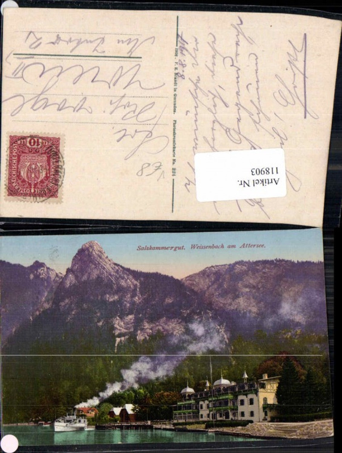 118903,Salzkammergut Weissenbach am Attersee Dampfer Hotel Brandt 224