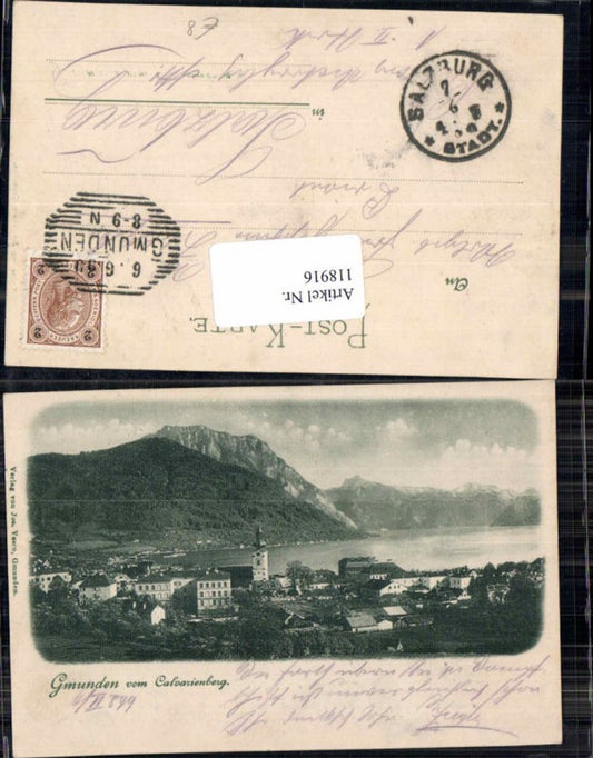 118916,Gmunden vom Calvarienberg Totale 1899