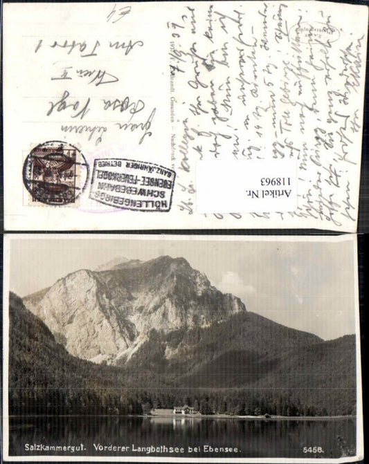 118963,Salzkammergut Vorderer Langbathsee bei Ebensee 1937 pub Brandt 5456