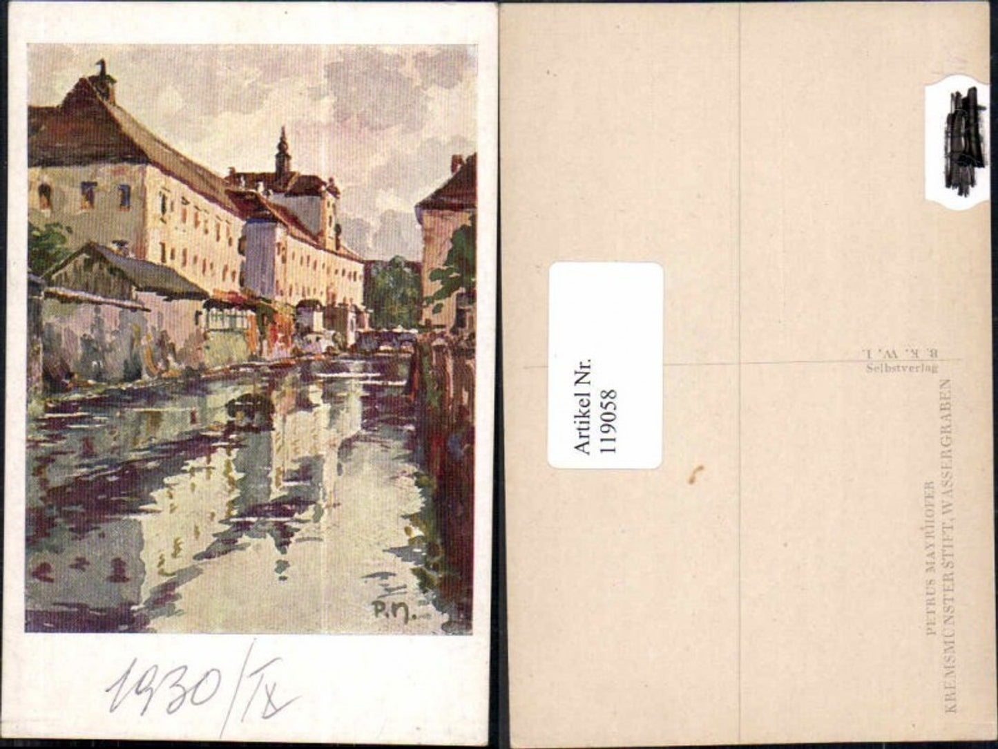 119058,Petrus Mayrhofer Kremsmünster Wassergraben Partie