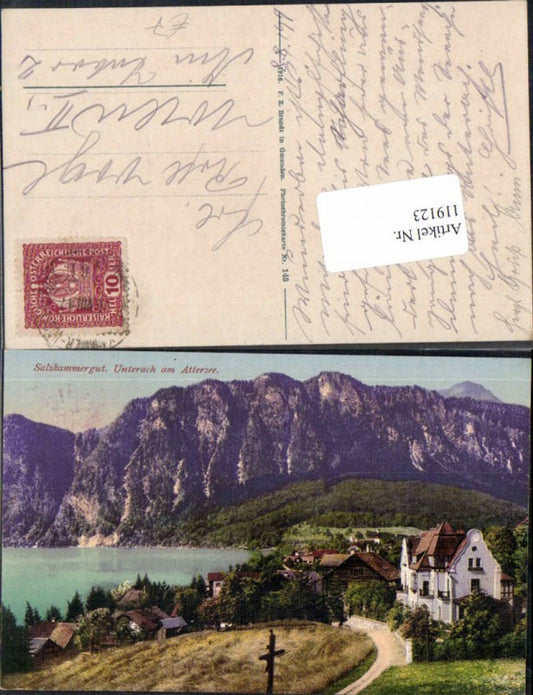 119123,Salzkammergut Unterach am Attersee Tolle Ortsansicht pub Brandt 143