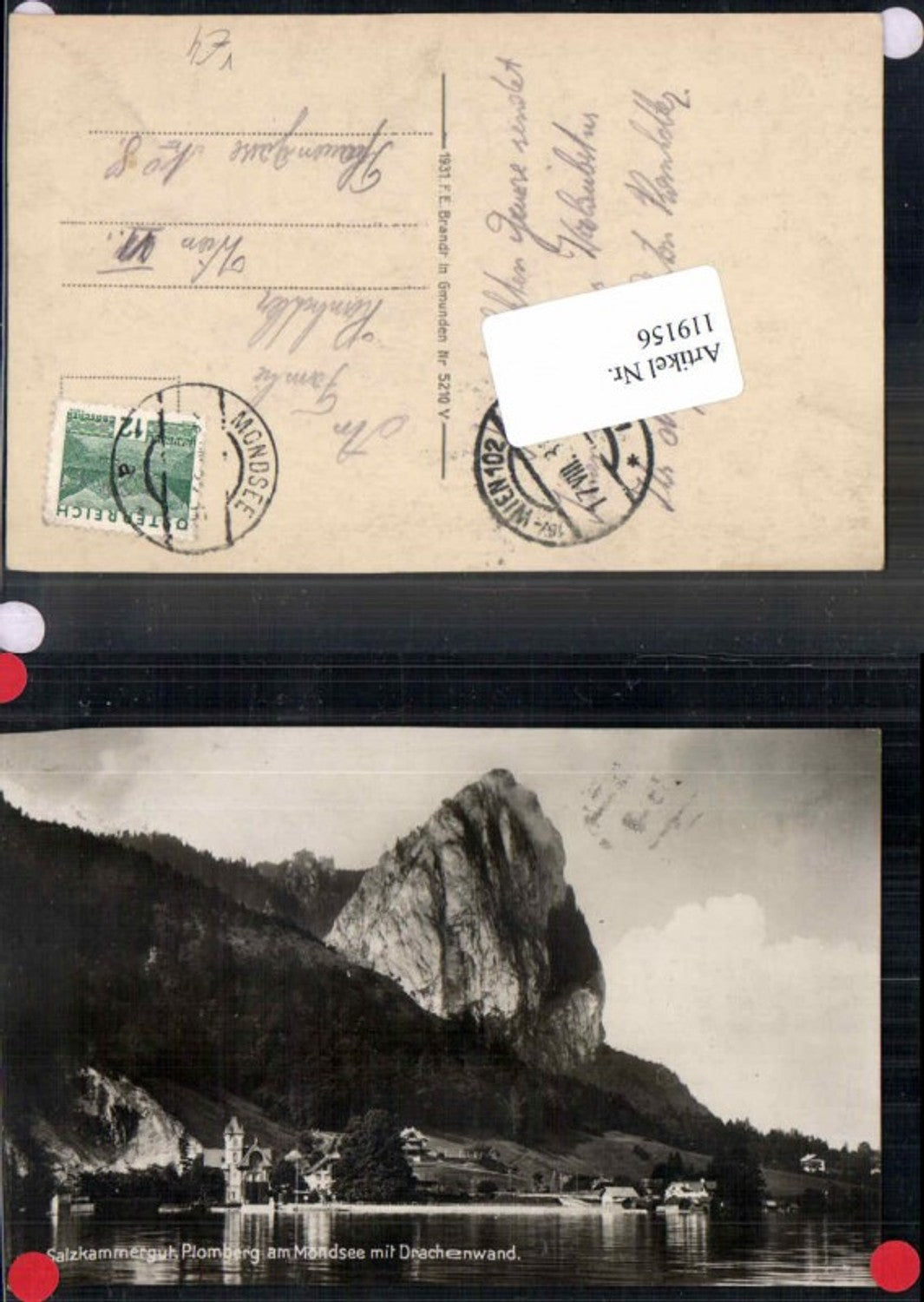 119156,Plomberg am Mondsee m. Drachenwand 1931 Brandt 5210 V