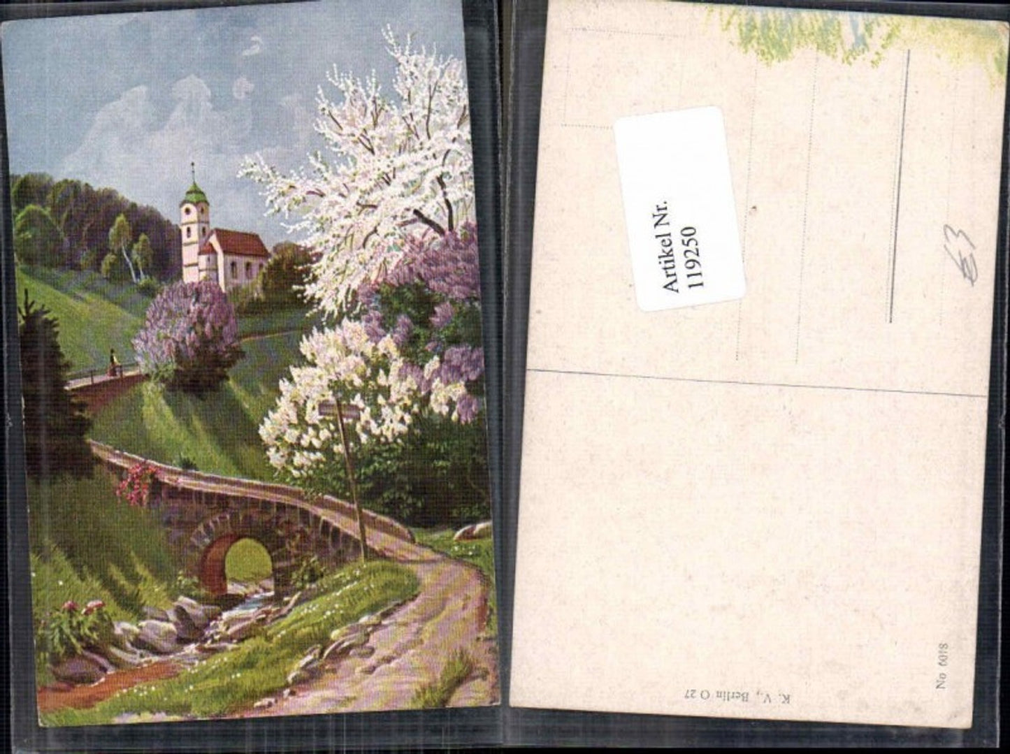 119250,Kirche am waldrand Tolle Künstlerkarte
