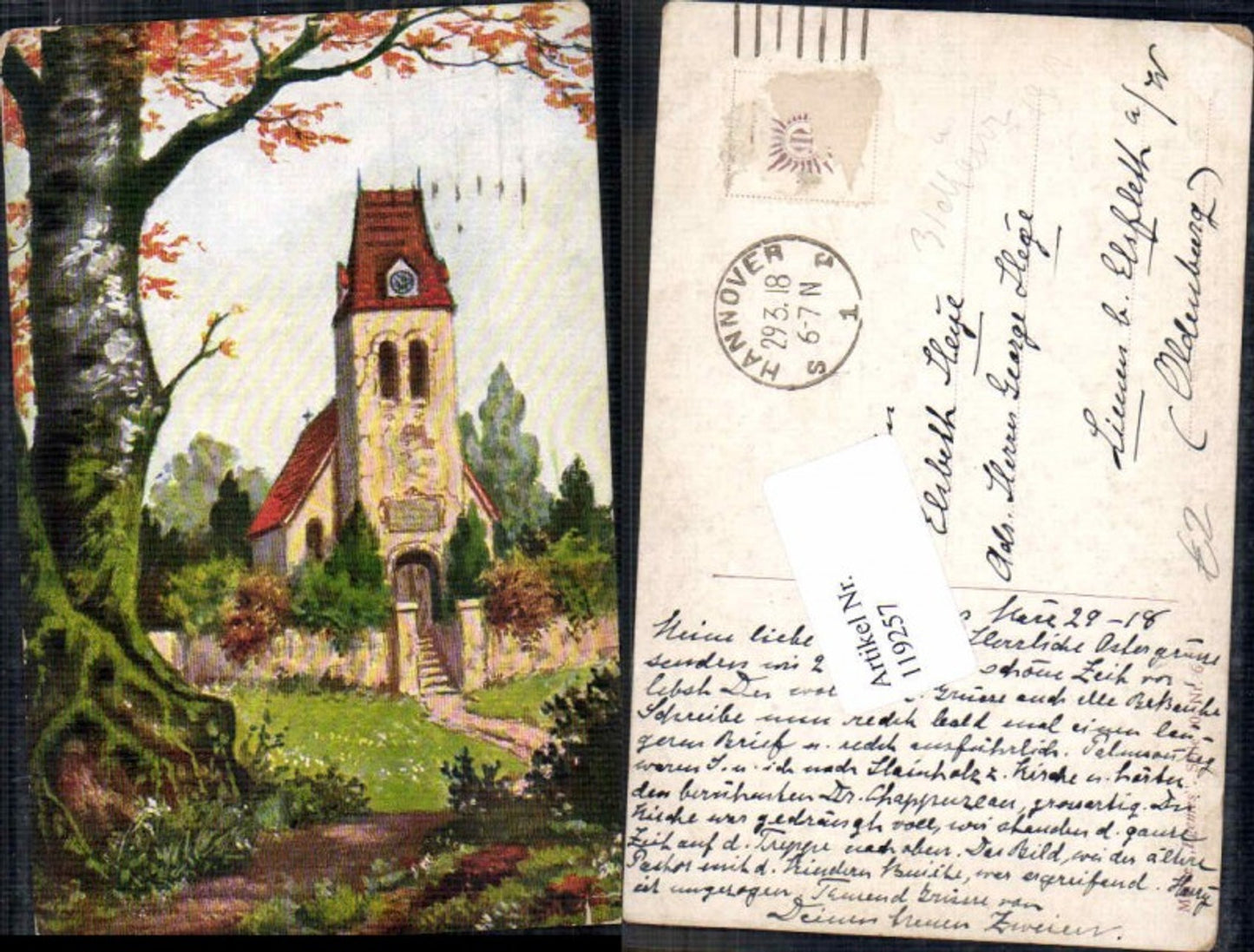119257, Church in the Forest Tree Artist Card