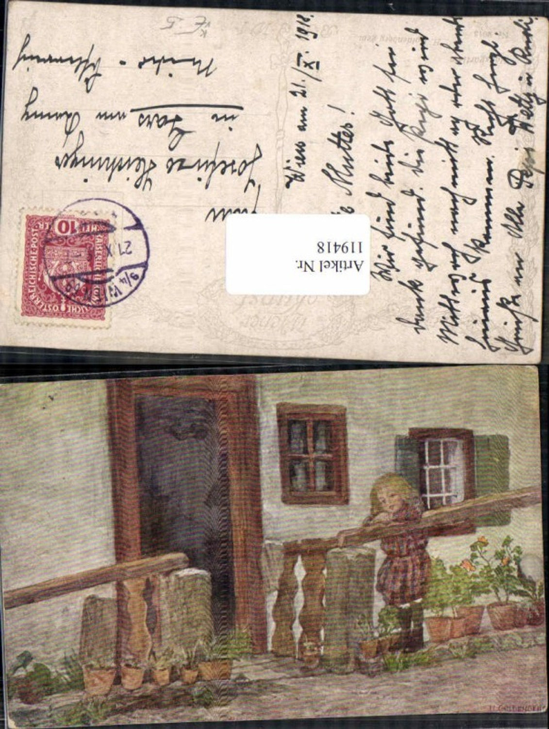 119418,H. Goldenberg Mädchen am Garten B.K.W.I 2013
