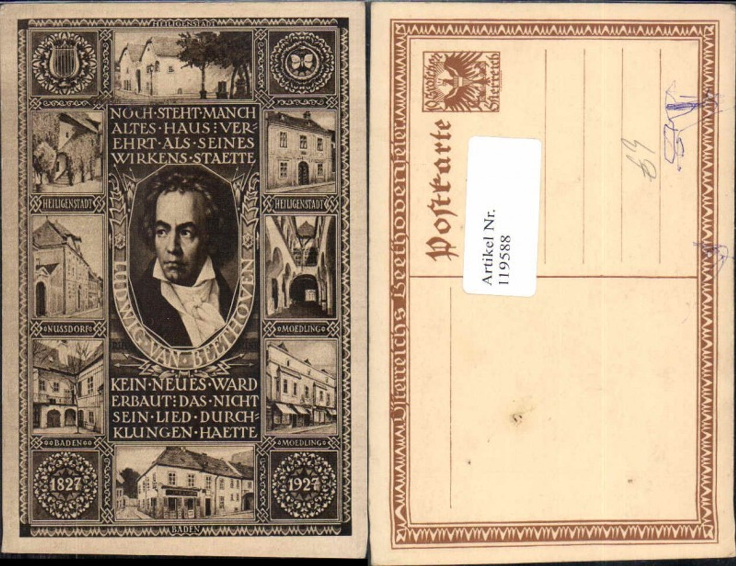 119588,FRanz Schubert Nussdorf Heiligenstadt Baden Mödling Wien 1927