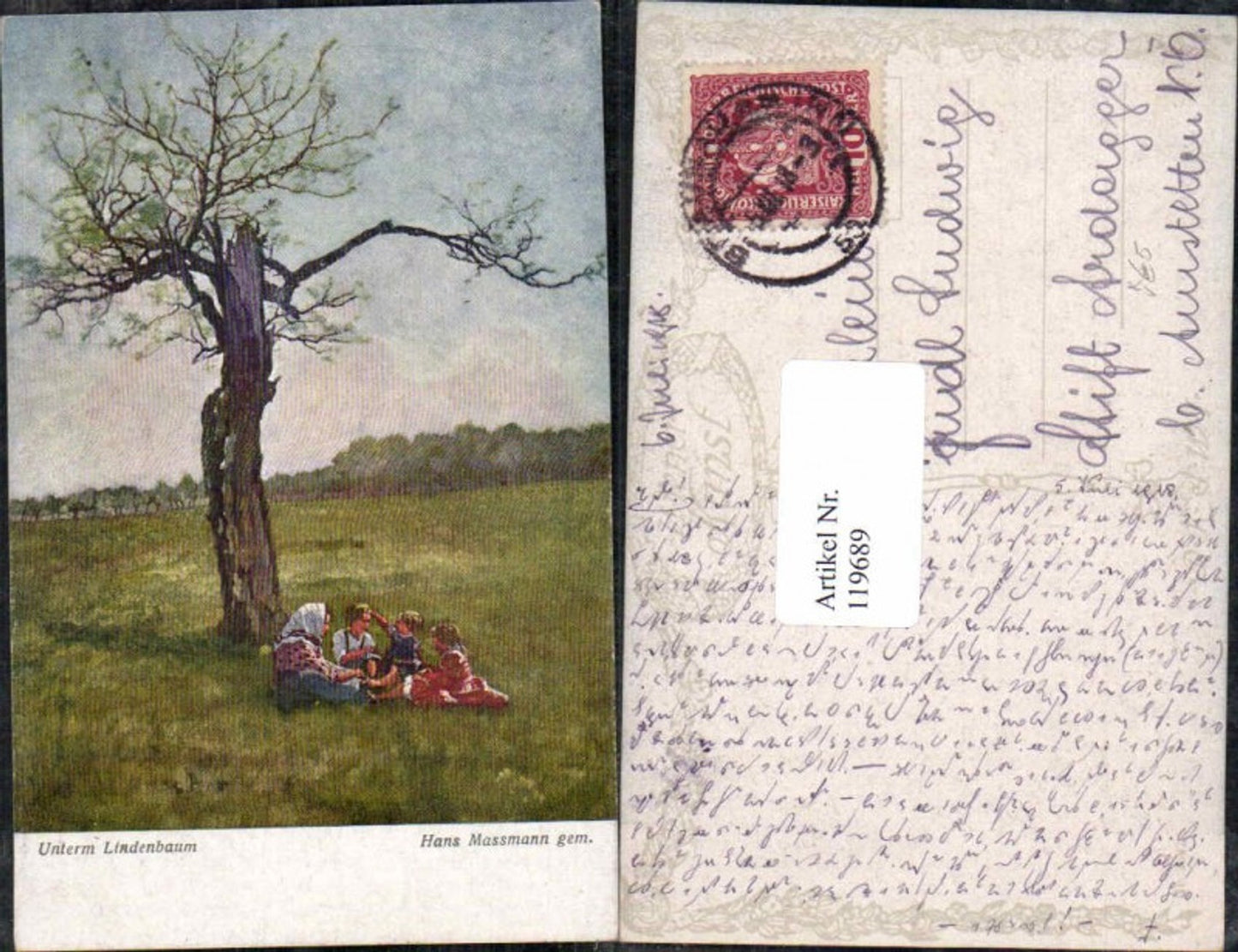 119689,Hans Massmann Unterm Lindenbaum Linde B.K.W.I 2097