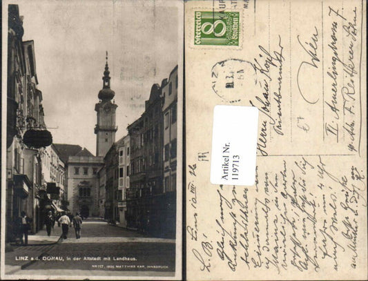 119713,Linz a.d. Donau Partie in d. Altstadt Landhaus 1920