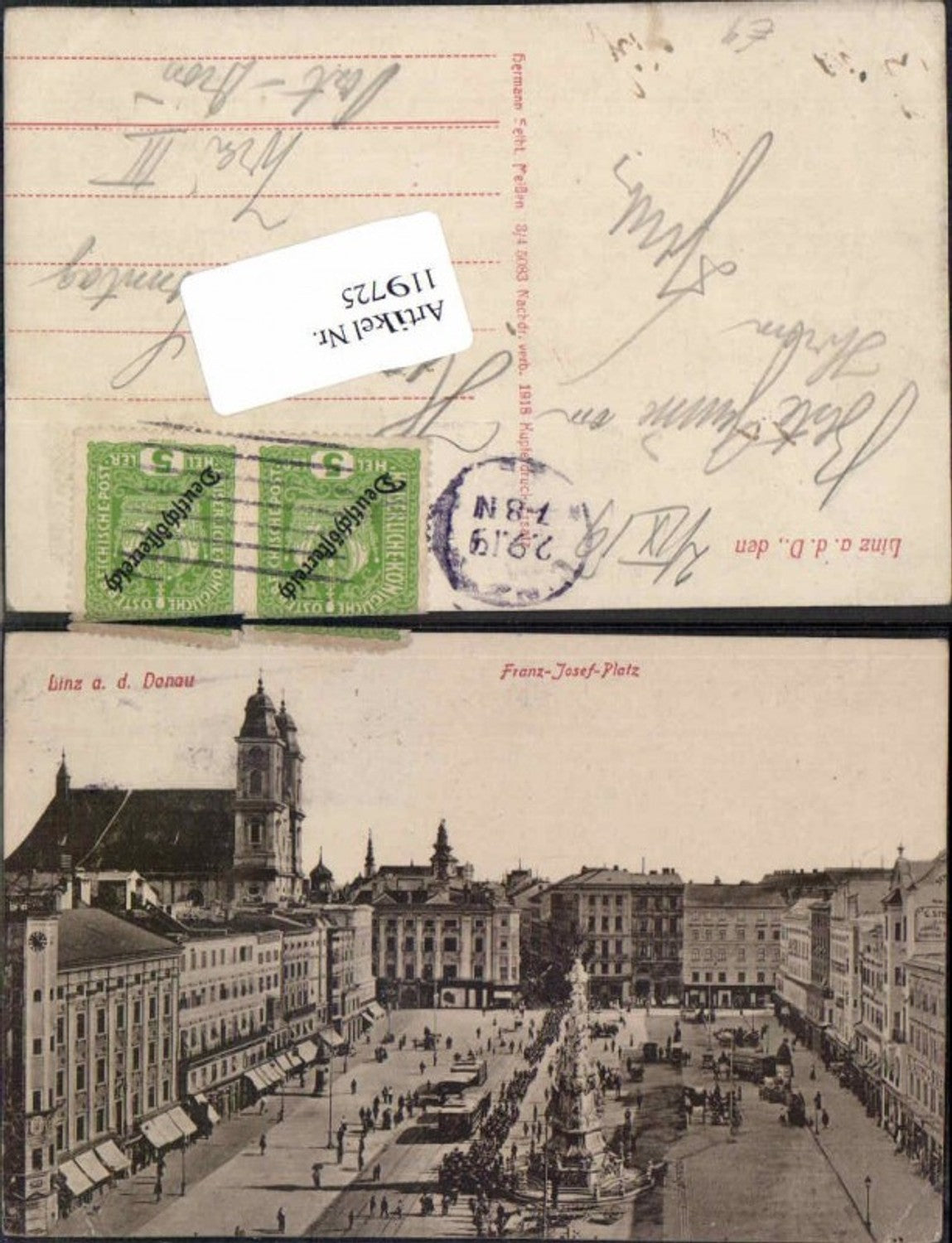 119725,Linz a.d. Donau Franz Josef Platz 1919