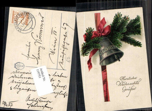 119751, Christmas fir branches bell Gloria