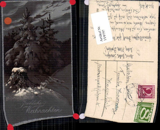 119797, Christmas Moon Trees Fir Trees Night pub HWB 3017