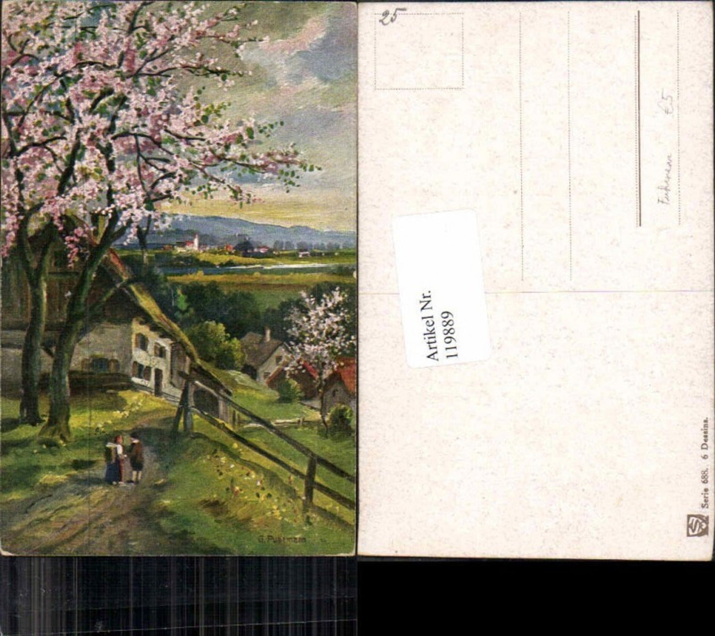 119889,G. Fuhrmann Dorfansicht Bauernhaus