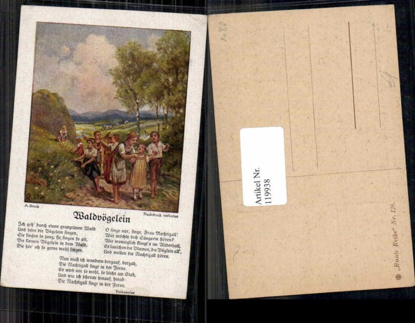 119938,A. Broch Liedkarte waldvögelein