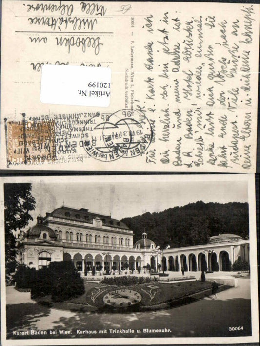 120199,Baden bei Wien Trinkhalle Blumenuhr