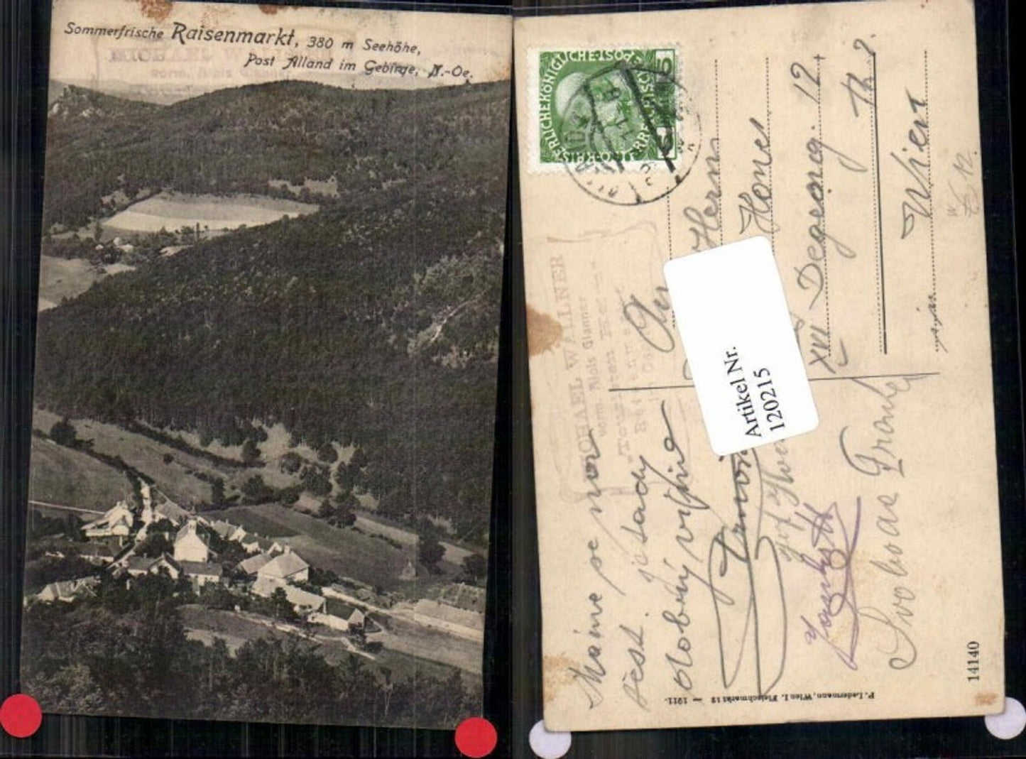 120215,Raisenmarkt bei Alland im Wienerwald 1911