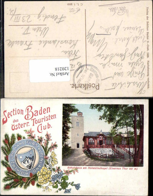 120218,Section Baden bei Wien Schutzhaus am Hohenlindkogel Eisernes Thor