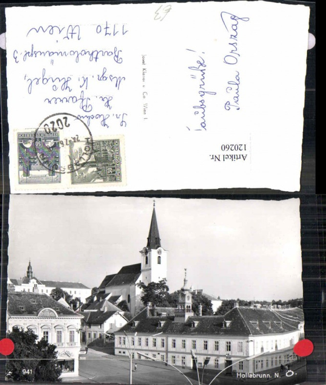 120260,Hollabrunn Teilansicht m. Geschäft Häuser