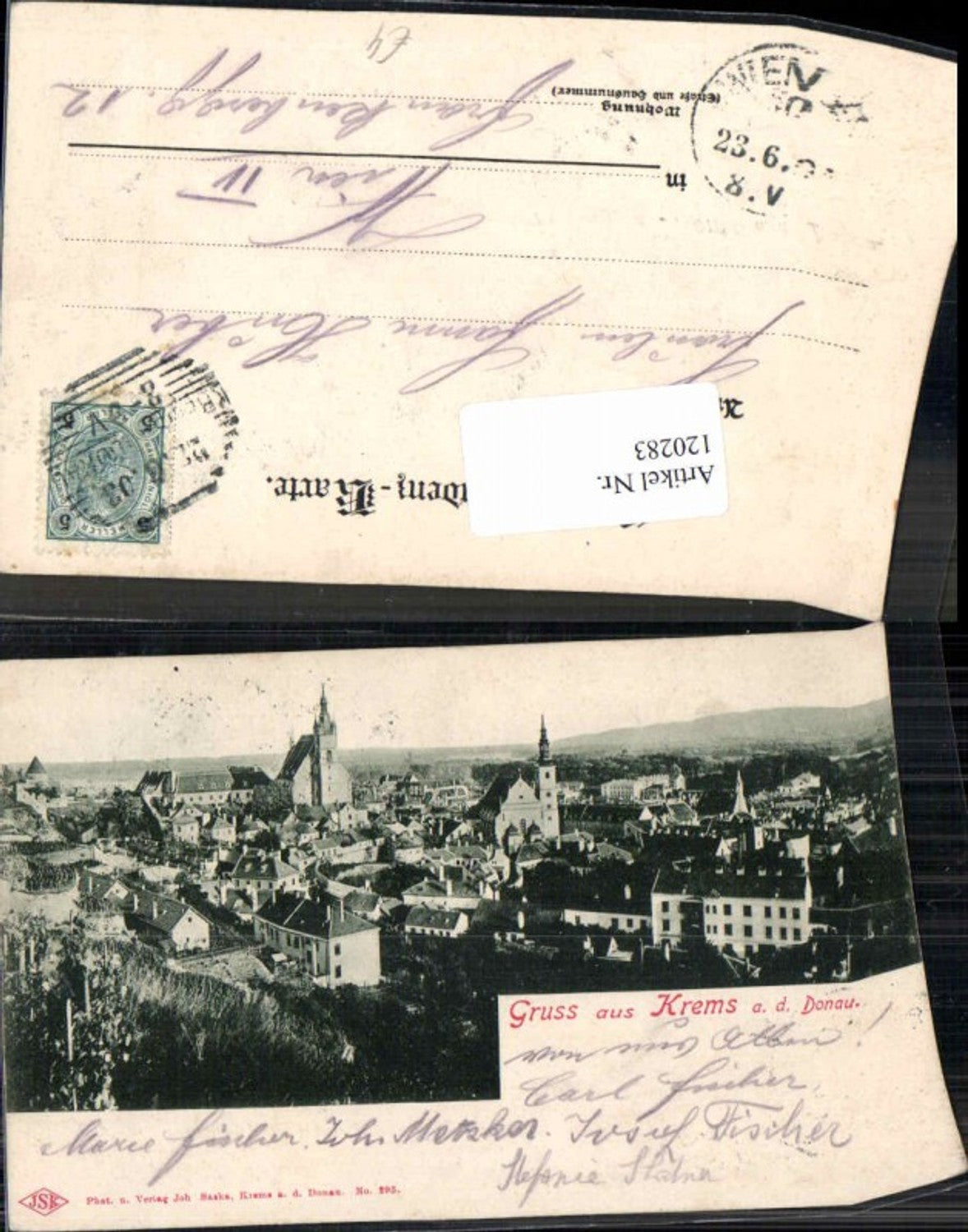 120283,Krems a.d. Donau Gruss aus 1899