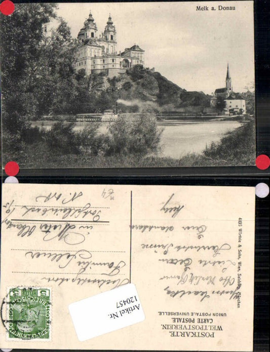 120457,Melk a.d. Donau m. Donau Dampfer 1910